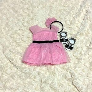 American Girl Doll, pink Grace doll dress, shoes, and headband.
